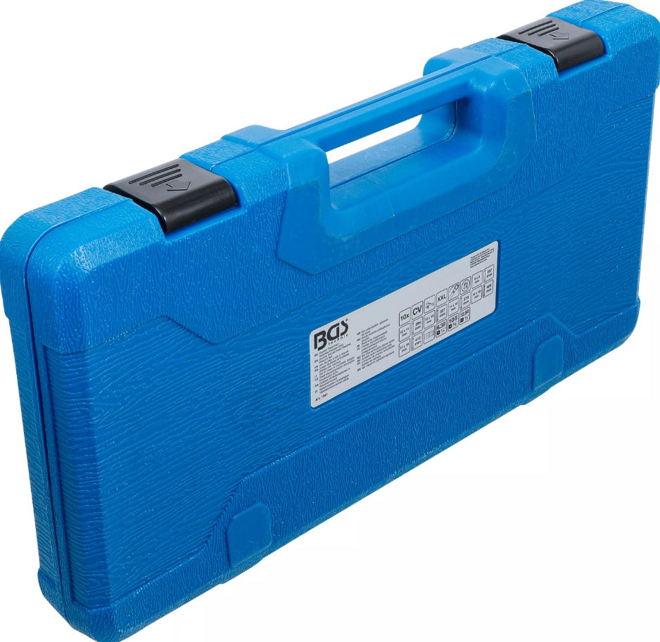 Pailgintų terkšlinių vartomų dvipusių raktų rinkinys | su adapteriais galvutėms | 8 - 19 mm | 10 vnt. (1541)