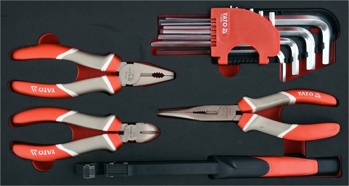 Dėžė įrankiams ant ratukų | metalinė | su įrankiais | 79 vnt. (YT-09104)