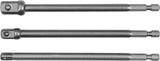 Набор адаптеров | длинные | с 1/4"(6,3 mm) на головки 1/4" - 3/8" - 1/2" | 150 mm