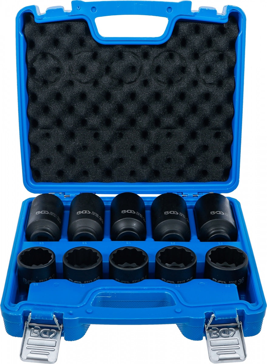 Smūginių galvučių rinkinys | 12-kampų | 12.5 mm (1/2") | 32 - 36 mm | 10 vnt.| 17 vnt. (5330)