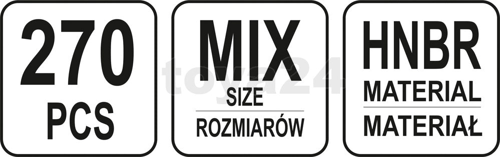 Manžetų rinkinys kondicionieriams | HNBR | 270 vnt. (YT-06879)