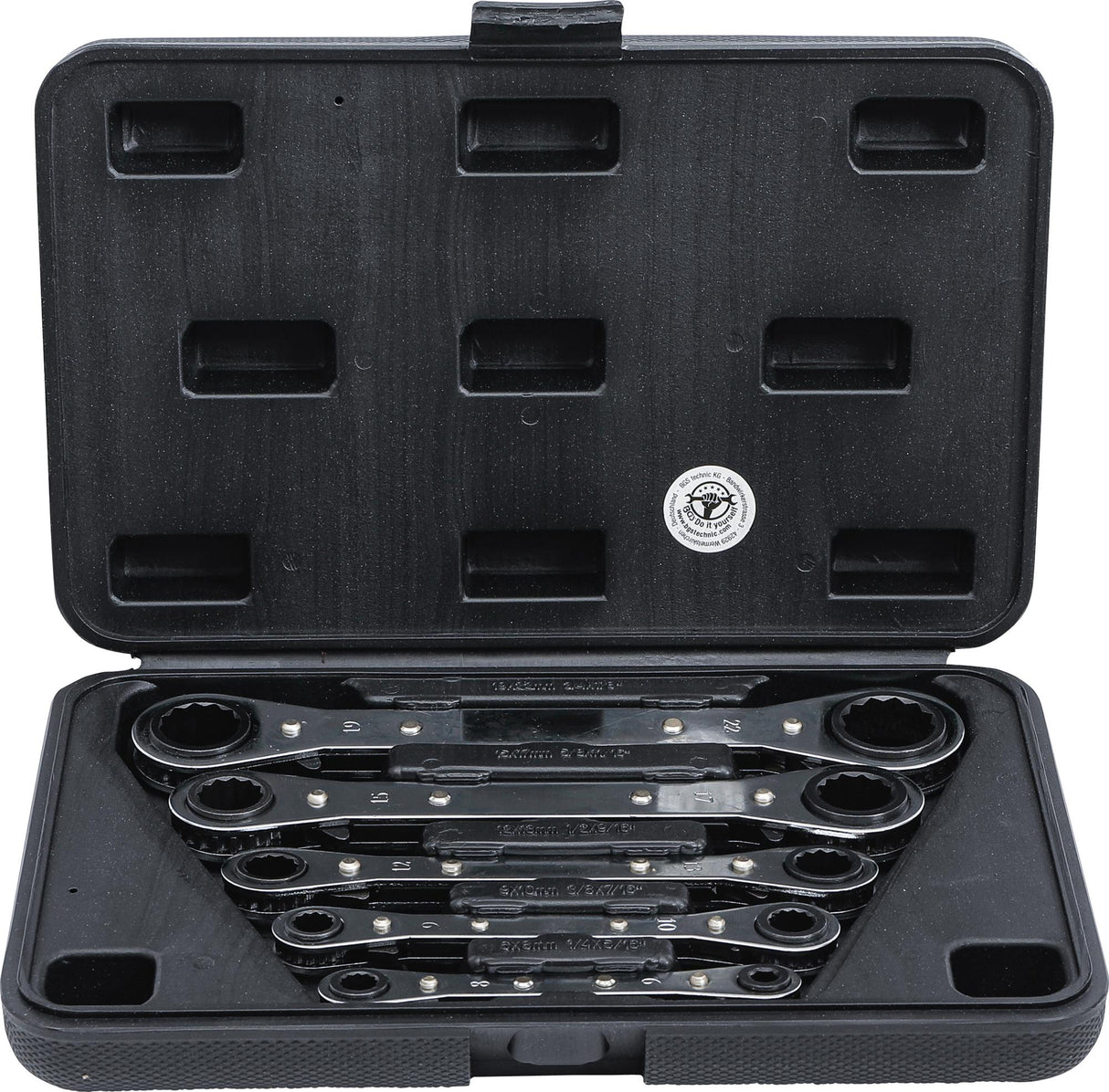 Dvipusiai terkšliniai veržliarakčiai | su reversu | 6 x 8-19 x 22 mm | 5 vnt. (1450)