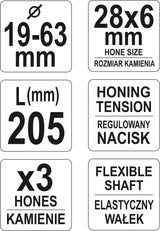 Cilindrų šveitiklis (Honas) 3-kojis | Ø 19 - 63 mm (YT-05810)