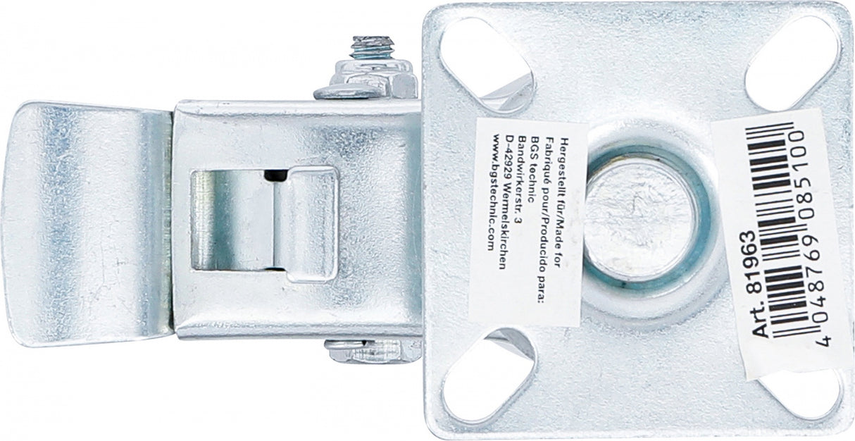 Pasukamas ratukas su stabdžiu | Guma | su montavimo plokšte | Ø 50 mm (81963)