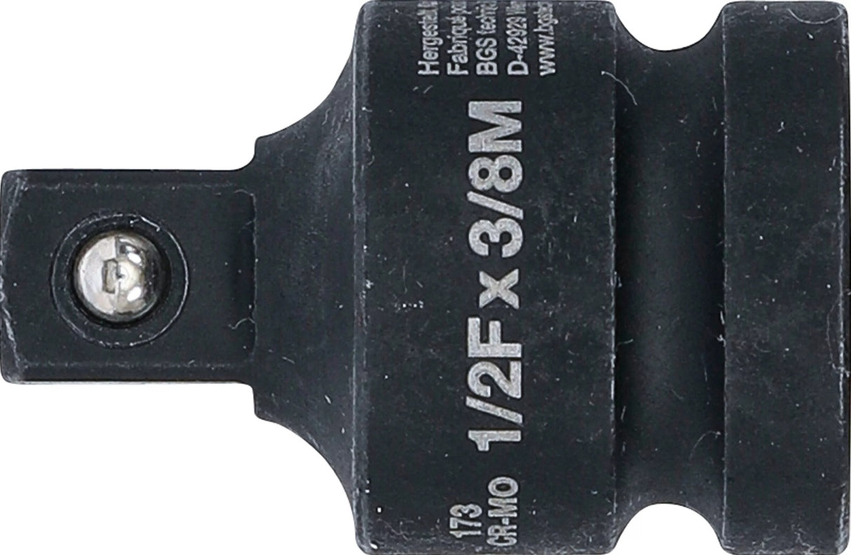 Smūginis adapteris | 12,5 mm (1/2") vidinis kvadratas - 10 mm (3/8") išorinis kvadratas (173)