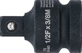 Smūginis adapteris | 12,5 mm (1/2") vidinis kvadratas - 10 mm (3/8") išorinis kvadratas (173)
