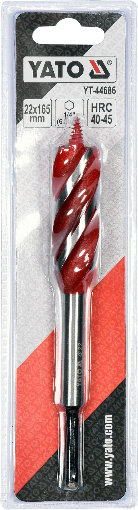 Spiralinis grąžtas medžiui | su hex (1/4") galu | 22 mm (YT-44686)