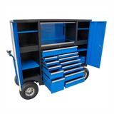 Įrankių spinta ant ratukų | 13 stalčių | mobili įranga ant ratukų | mėlyna (419900B)