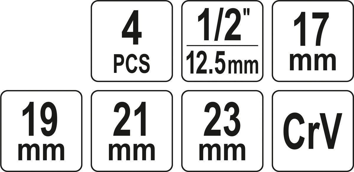 Kryžminis raktas sudedamas | 17x19x21x23mm galvutėmis (YT-08033)