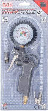 Pripūtimo pistoletas su manometru | 0 - 8 bar (3201)