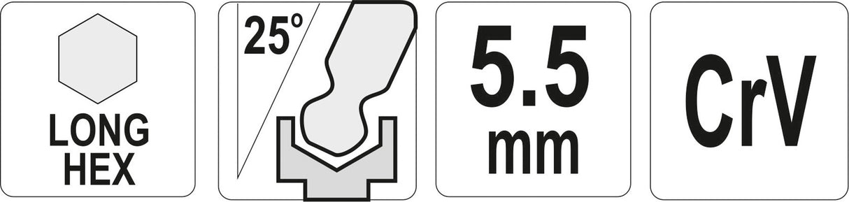 L tipo raktas | ilgas | hex šešiakampis su šarnyru | 5,5 mm (YT-05457)