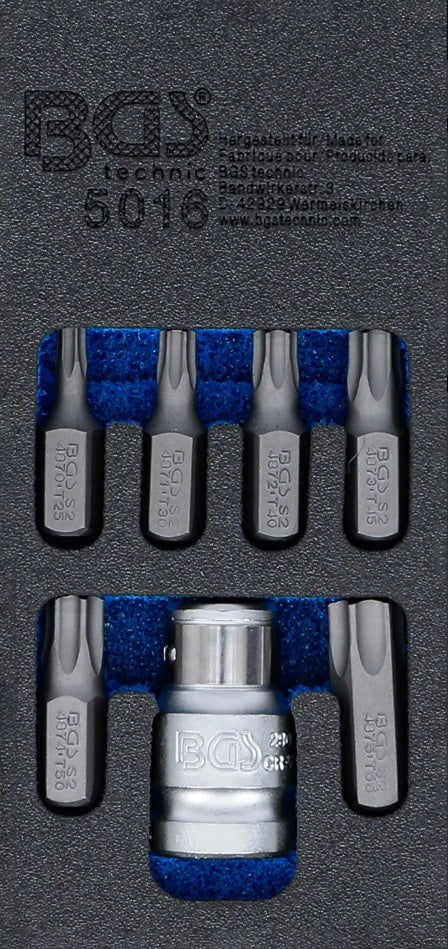 SCREWDRIVER BIT SET | 10 MM (3/8") HEX DRIVE | INTERNAL HEXAGON | 7 PCS. (5017)