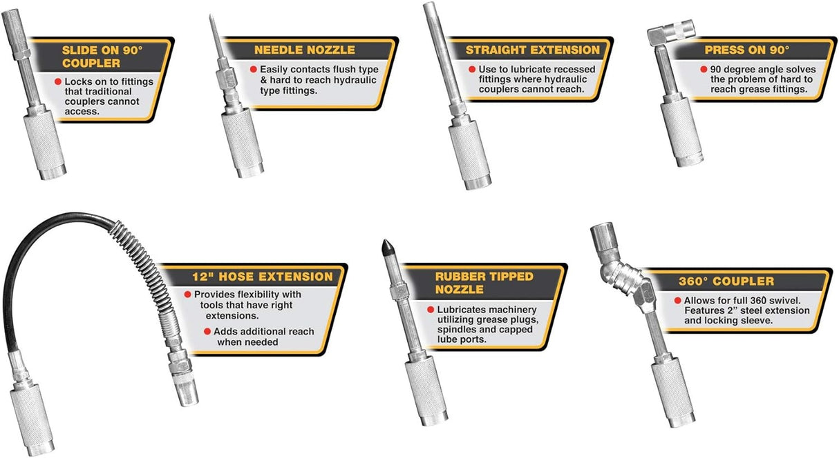 Tepimo pistoleto priedų komplektas | 8 vnt. (GG8A)