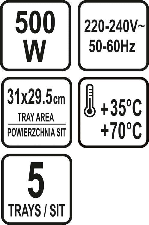 Maisto džiovintuvas | 5 sieteliai | 420-500W (68270)
