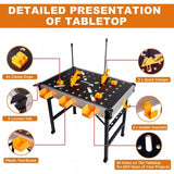 Nešiojamas darbo stalas su dėžutėmis, jungtimis ir F tipo spaustuvais (WB33C)