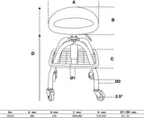 Autoserviso baro kėdė | su 4 ratukais | reguliuojamas aukštis | 540 - 680 mm (70145)