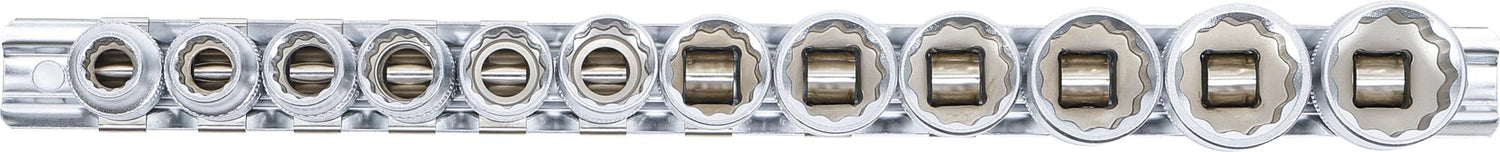 Galvučių rinkinys 12 kampų | 10 mm (3/8") | 8 - 19 mm | 12 vnt. (9105)