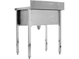 Стол из нержавеющей стали с просторной мойкой / раковиной 60 x 60 cm