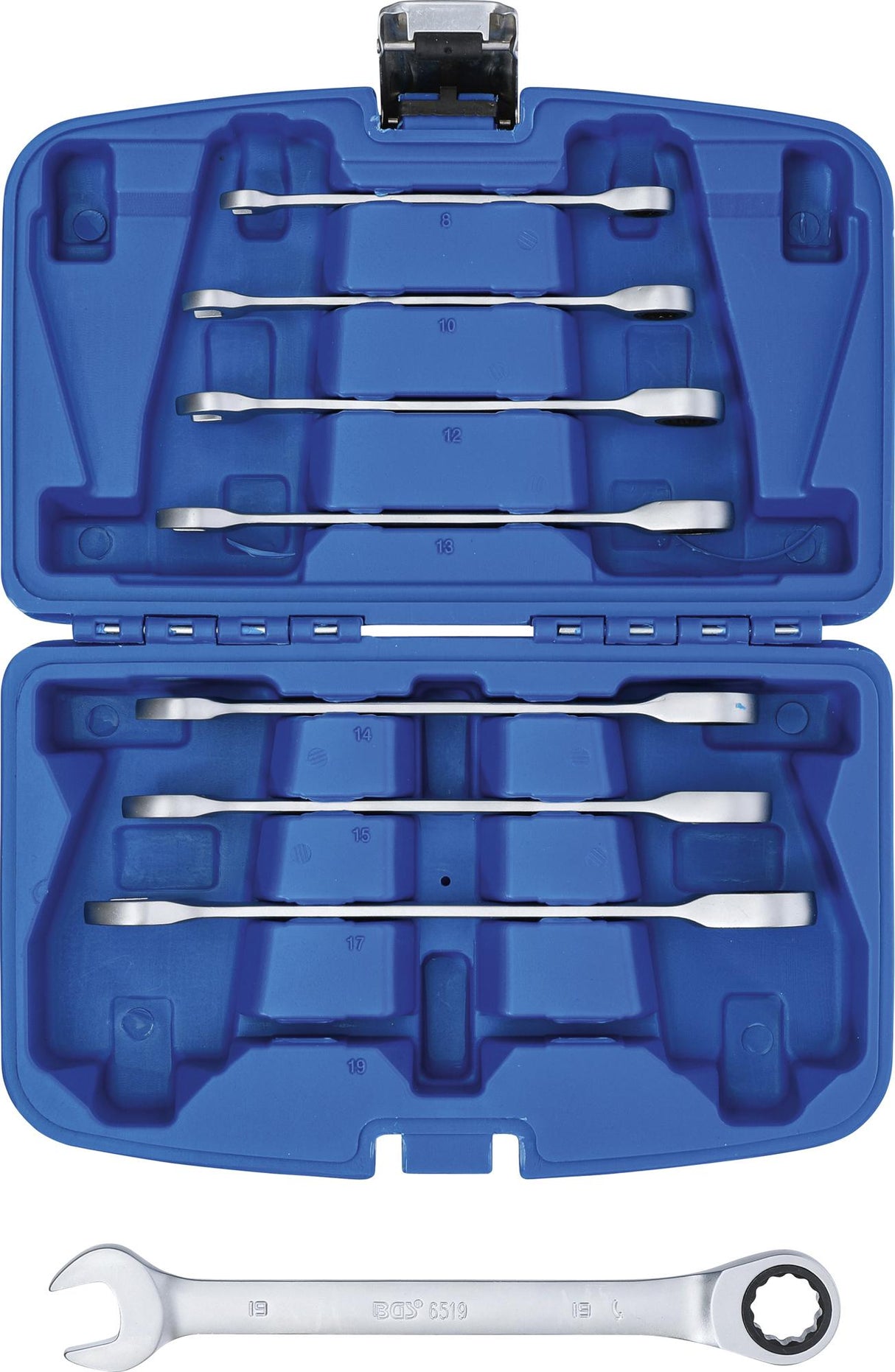 Terkšlinių raktų rinkinys | 8 - 19 mm | 8 vnt. (6540)