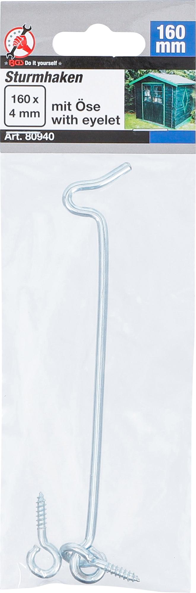 Kabliukas ilgas | 4,0 x 160 mm (80940)