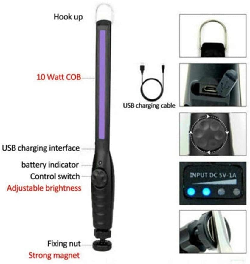 UV COB-sterilizavimo dezinfekcinė lempa ultravioletinė | itin plokščio tipo | UVC 6 LED | USB (S580-UVC)
