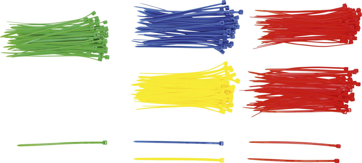 Kabelių jungčių asortimentas | spalvoti | 2.4 x 100 mm | 200 vnt. (80875)