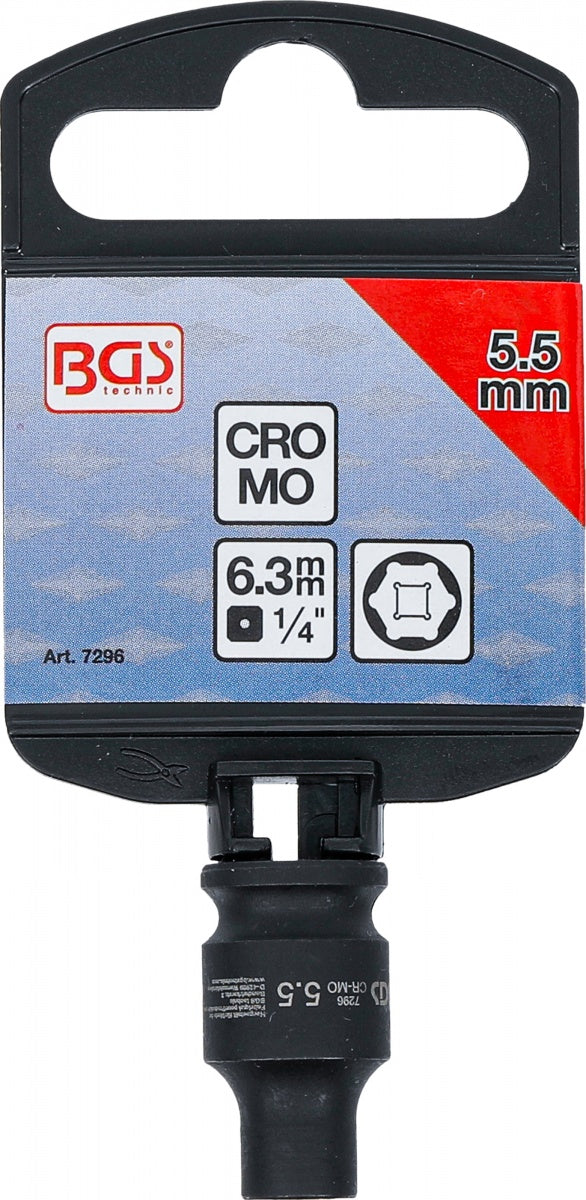 Smūginė galvutė šešiakampė | 6,3 mm (1/4") | 5.5 mm (7296)