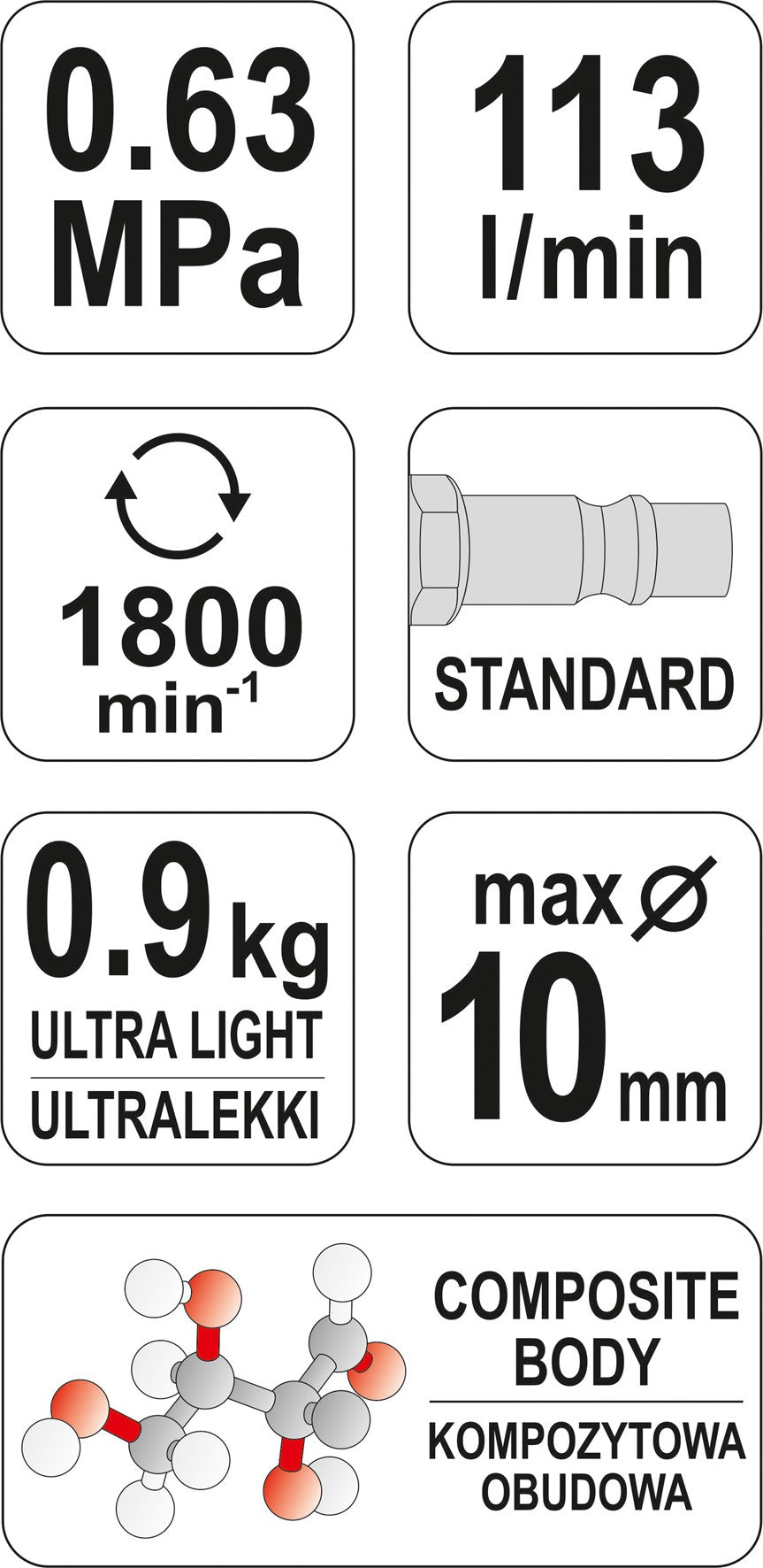 Pneumatinis gręžtuvas | 10 mm (YT-09703)