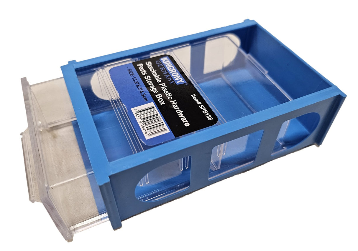 Sukraunama plastikinių techninės įrangos dalių laikymo dėžutė | 14x8.5x4 cm (SPB138)