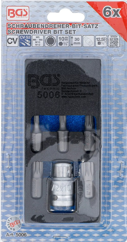 Antgalių komplektas | 10 mm (3/8") | Spline (XZN) | 6 vnt. (5006)