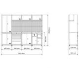 Įrankių laikymo sistemos derinys | Combi | Medinis stalviršis | 4 Komponentai (80120B)