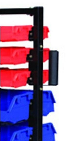 Sandėliavimo 90 vnt.dėžučių konteineris su padėklu ir ratukais 1300x650x575mm (B005)