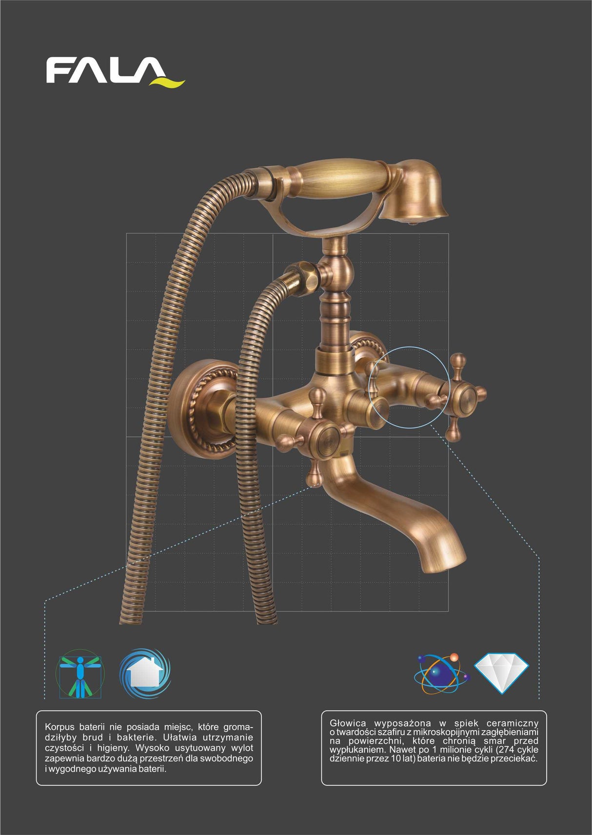 BATH MIXER RETRO BRONZE 1 (75828)