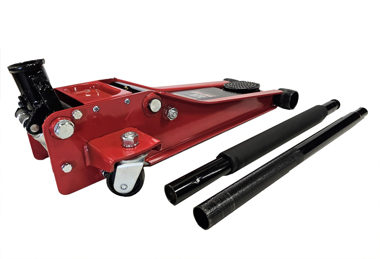 Domkratas su ratukais pažemintas | dvigubas stūmoklis | greitas kėlimas | 75- 500 mm | 3.0 t (LFJ3D)