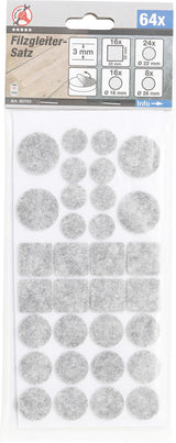 Vailokinių padų rinkinys | pilkas atspalvis | 64 vnt. (80703)