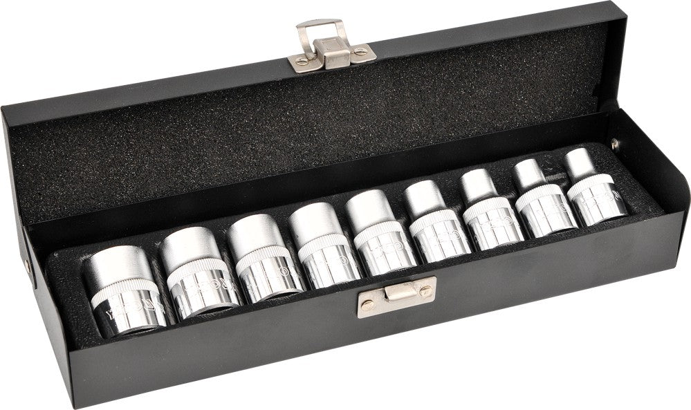 Galvučių rinkinys E-tipas | 12,5 mm (1/2") | E10 - E24 | 9 vnt. (YT-0521)