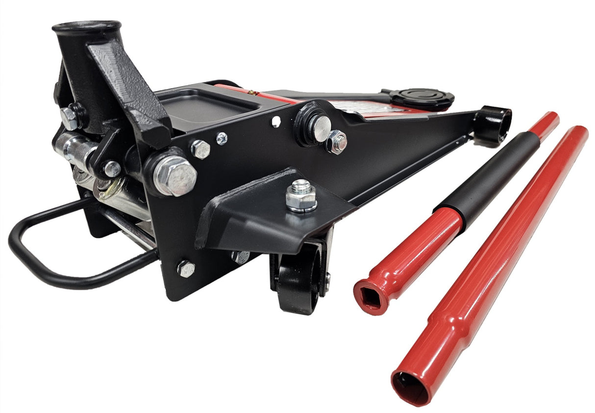 Domkratas su ratukais pažemintas | dvigubas stūmoklis | greitas kėlimas | 70- 510 mm | 2.5T (LFJ3B)