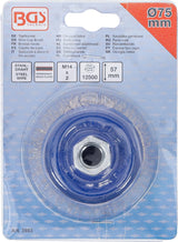 Šepetys vielinis puodo tipo | variuotas M14 x 2 | Ø 75 mm x 57 mm (3983)