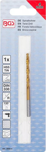 Grąžtas metalui | HSS-G | Titano nitridas | 4,0 mm (2040-4)
