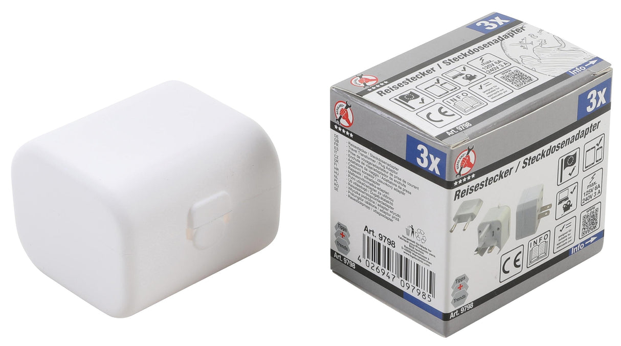 Kelioniniai kištukiniai adapteriai | 3 vnt. (9798)