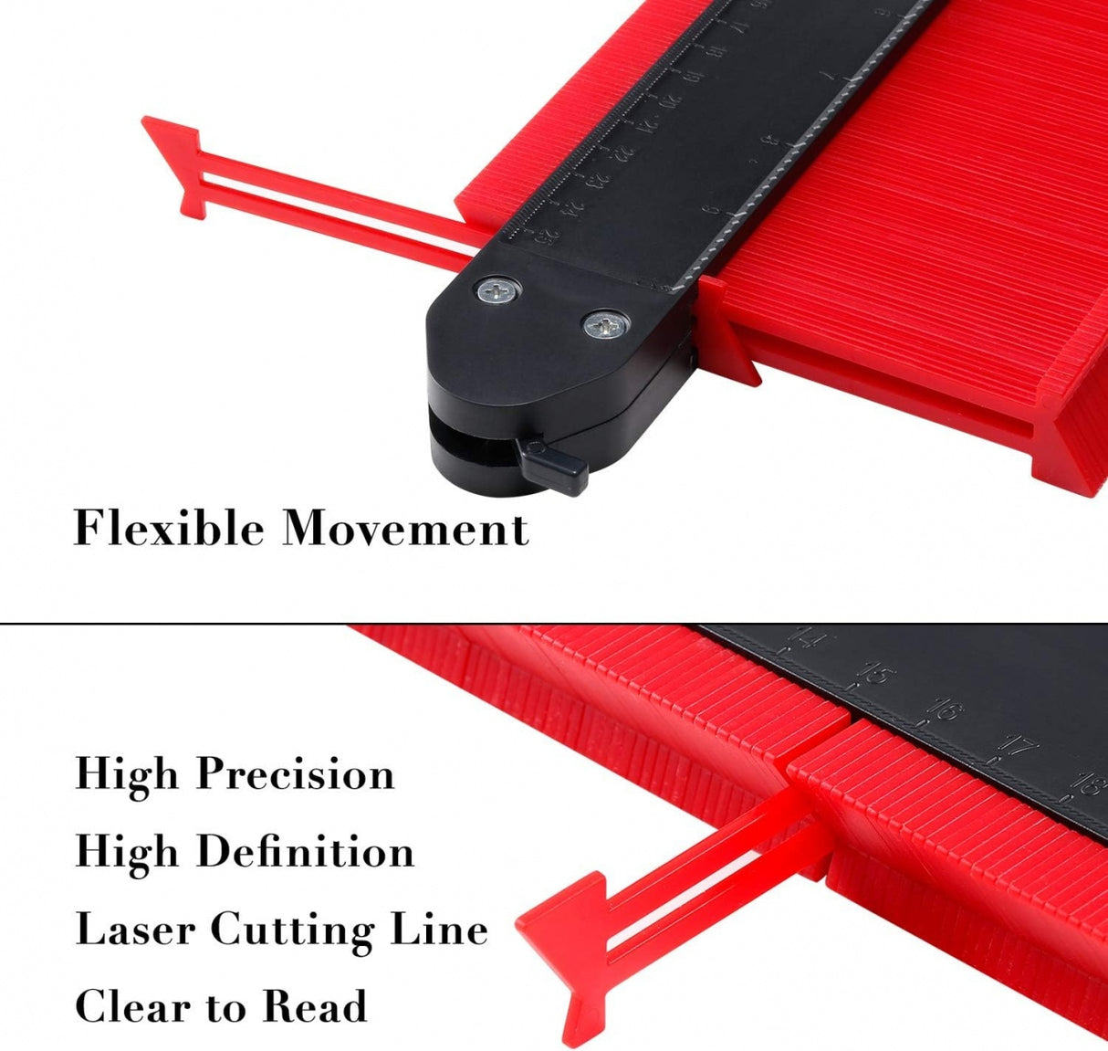 Kontūrų matuoklis/ šablonas/ trafaretas profiliams | su fiksacija | 250 mm (CG10P)