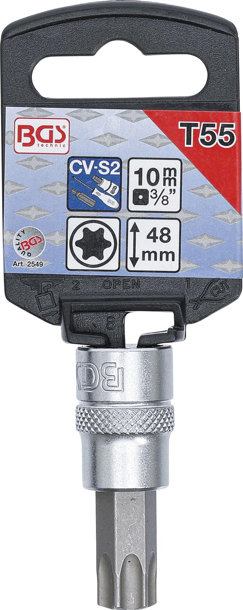 BIT SOCKET | 10 MM (3/8") DRIVE | T-STAR (FOR TORX) T55 (2549)