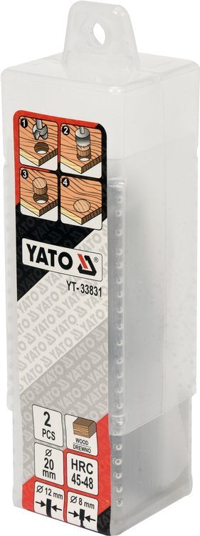 Freza / kamštinis grąžtas medžiui | 20 mm | 2 vnt. (YT-33831)