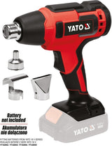 Kaitinimo fenas akumuliatorinis / orpūtė | 18V 550° II greičiai / be akumuliatoriaus (YT-82285)