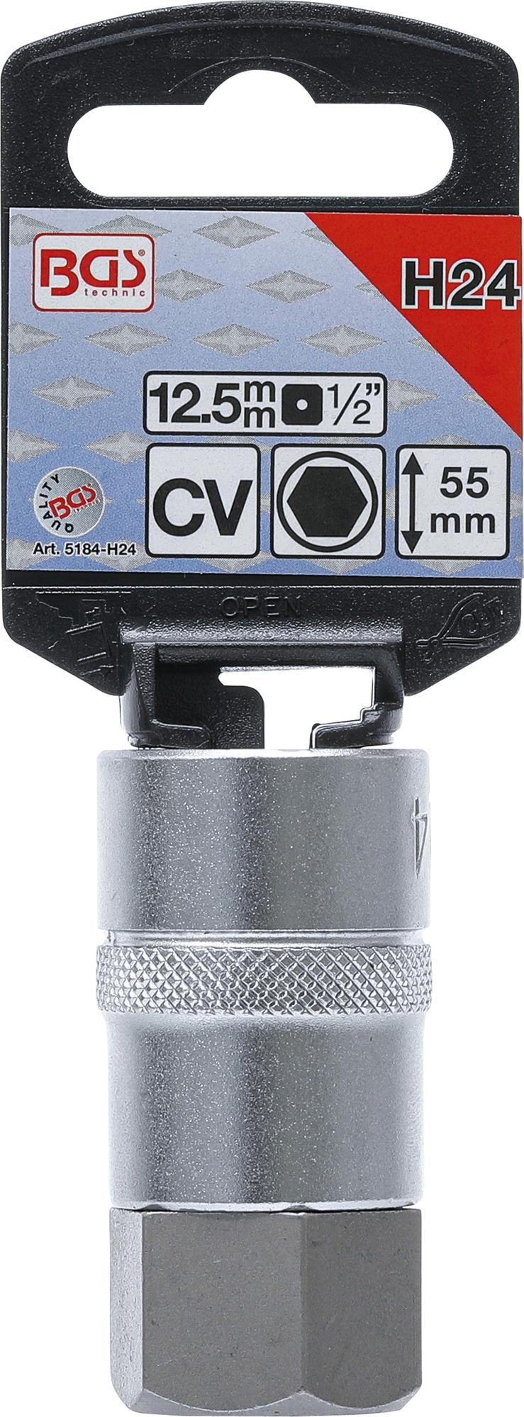 Antgalis įpresuotas į galvutę | 12,5 mm (1/2") | hex šešiakampis 24 mm (5184-H24)