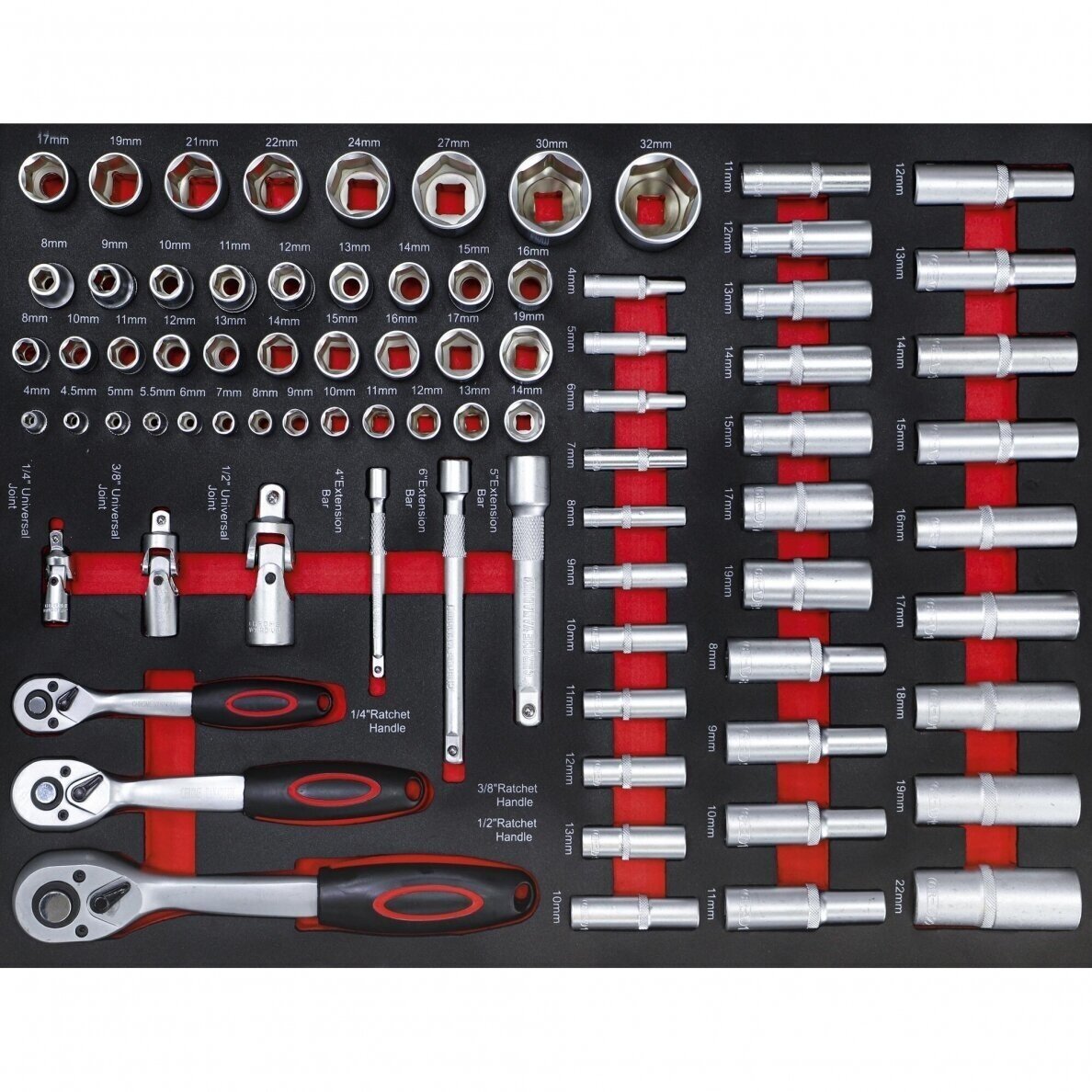 Įrankių spintelė ant ratukų XXL MAX | su įrankiais | 7 stalčiai / 1 durelės | 298 įrankiai (H70078)