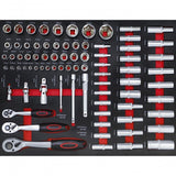 Įrankių spintelė ant ratukų XXL MAX | su įrankiais | 7 stalčiai / 1 durelės | 298 įrankiai (H70098)