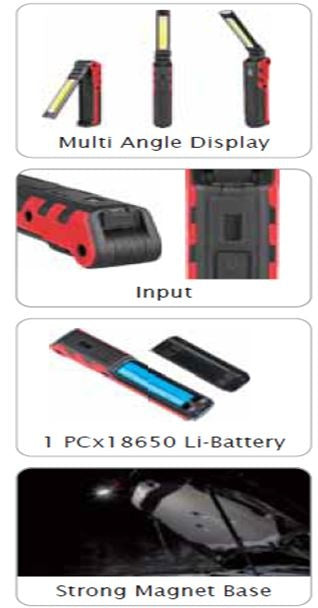 Darbo lempa akumuliatorinė | 3W LED | 150LM + 5W COB LED | 360LM (CWL5B)