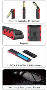 Darbo lempa akumuliatorinė | 3W LED | 150LM + 5W COB LED | 360LM (CWL5B)