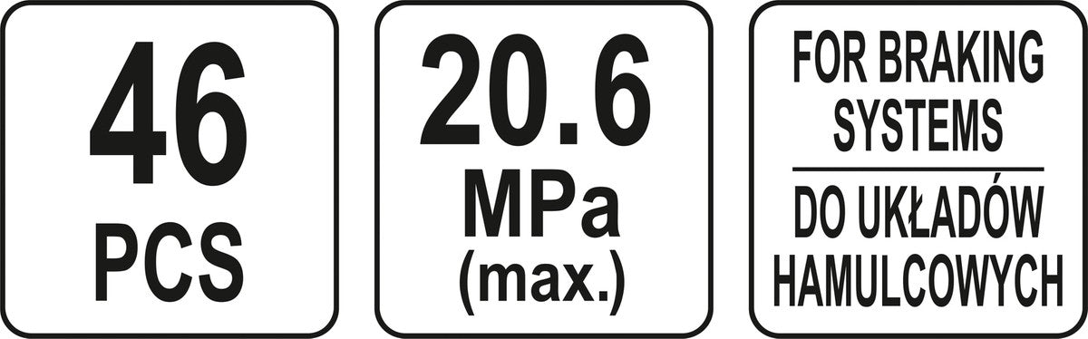 Stabdžių skysčio spaudimo matuoklis | 46 vnt. (YT-73040)